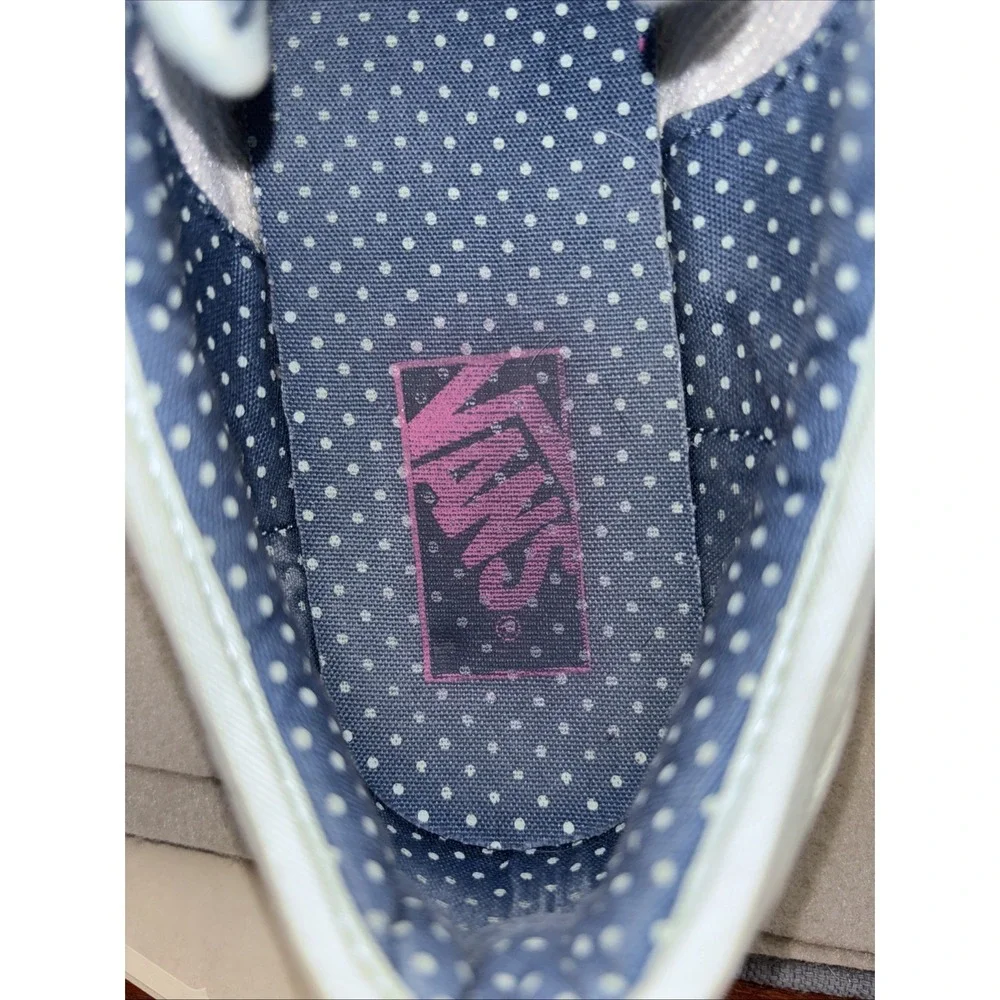 VANS Atwood Mint Green Canvas Sneakers Blue Polka Dot Insoles Women's 9.5 EUC